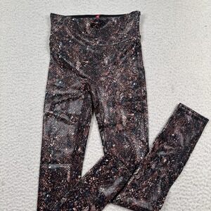 Spanx Leggings‎ Womens Size XS Shine Glossy Snake Print Nylon Spandex